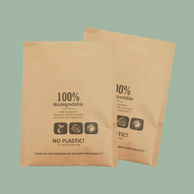 Kraft Paper Mailer with  Biodegradable Bubble Wrap